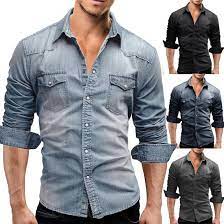 latest stylish summer fashion shirts for men to look cool this hot season under 1000 rupees fit polo denim sleeve shirt2