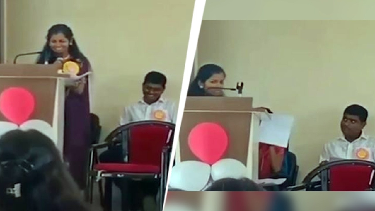 maharashtra woman gets heart attack while giving speech in college dies video viral1