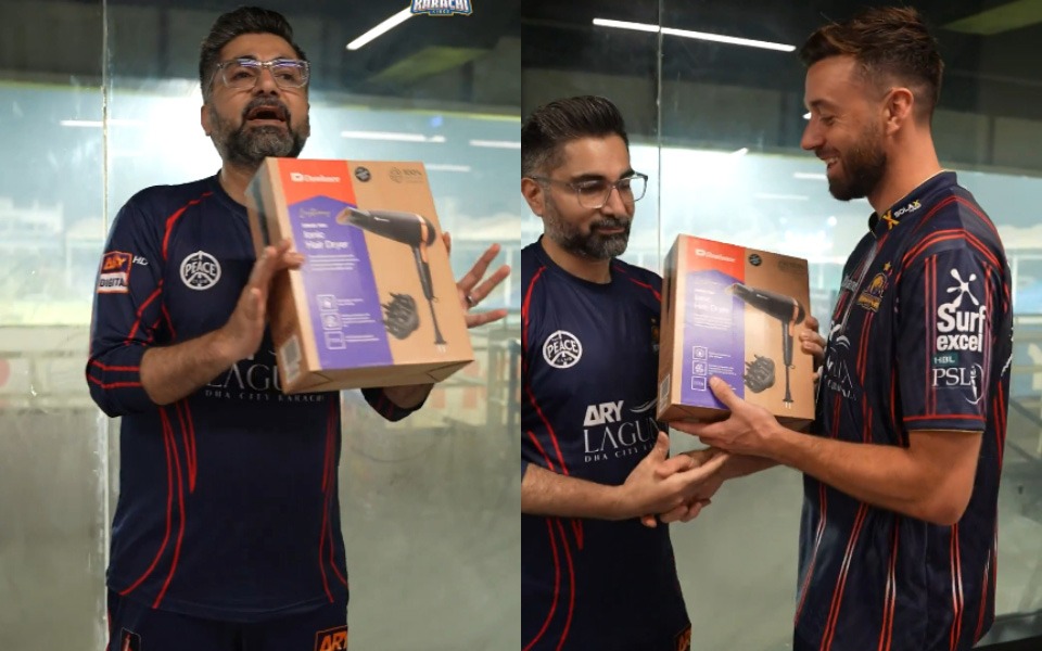 psl star james vince got hair dryer as award karachi kings dressing room watch the video1