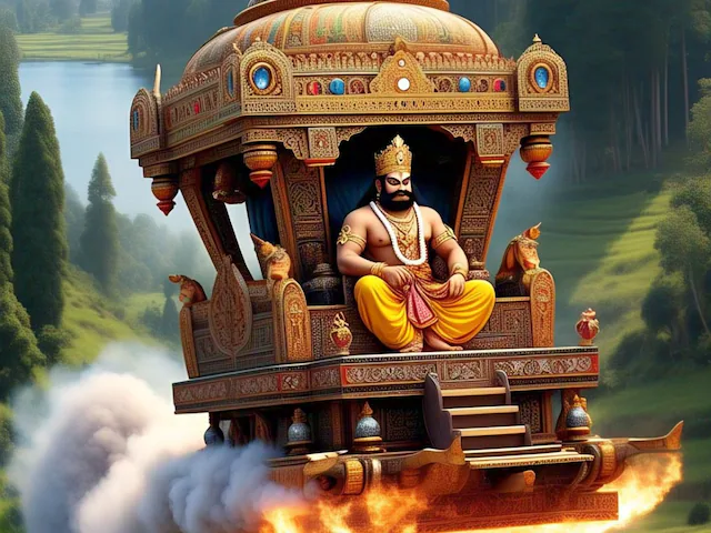 પુષ્પક વિમાન કોનું હતું, ભગવાન ઇન્દ્રનું કે રાક્ષસોના રાજા રાવણનું? 2 pushpak viman kiska tha how ravana got pushpaka vimana owner history1