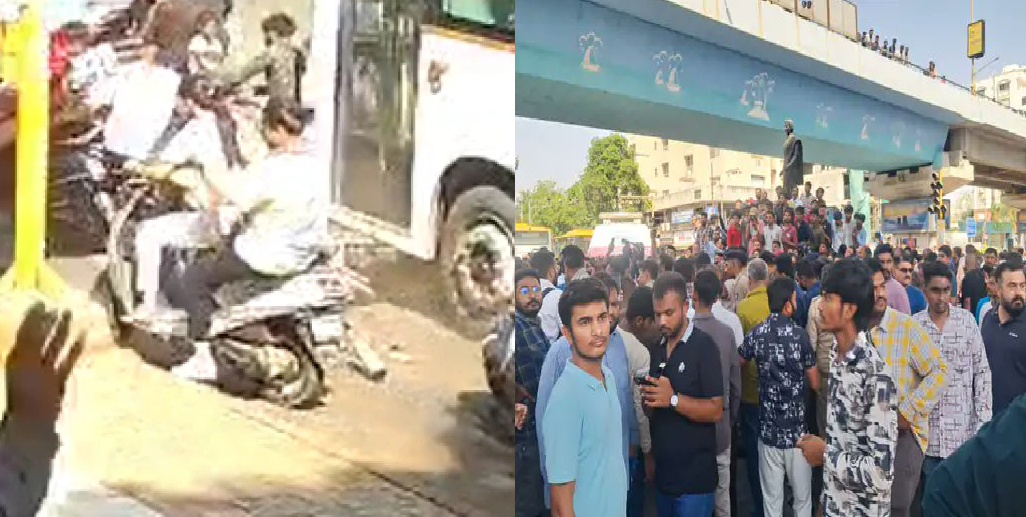 રાજકોટમાં ટ્રાફિક સિગ્નલ પર બસે અનેક વાહનોને ટક્કર મારી, ત્રણ લોકોના મોત 2 rajkot speeding civic bus rams into several vehicles and pedestrians at traffic signal1