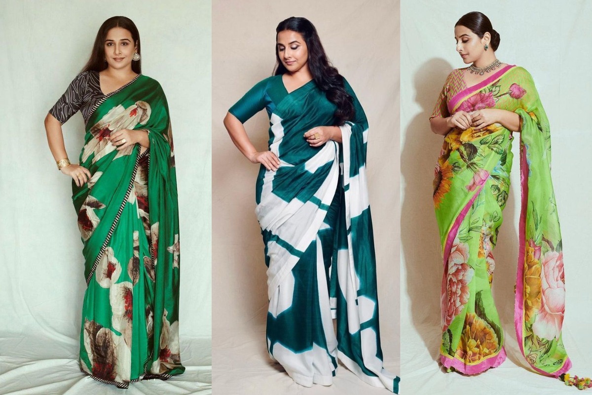 vidya balan saree look for summer
