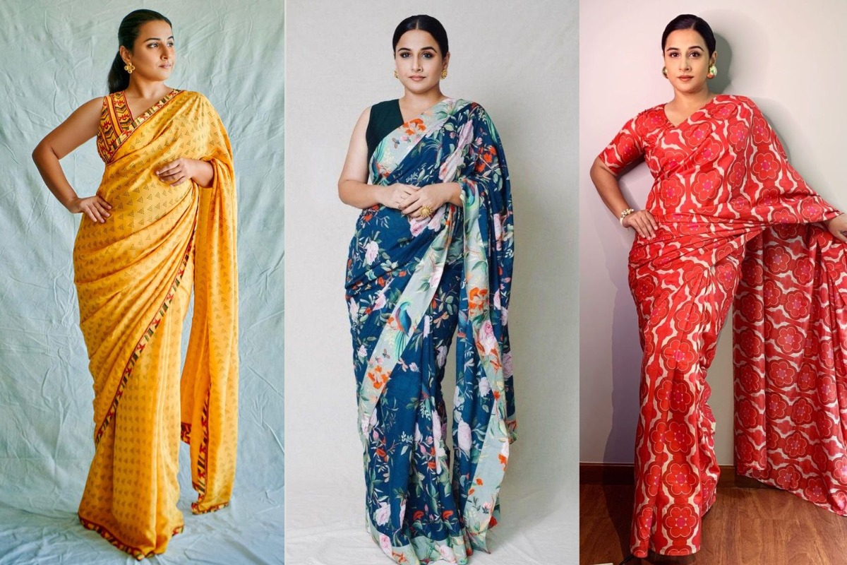 vidya balan saree look for summer1