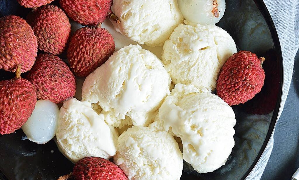 how to make lychee ice cream recipe at home without any preservatives with fresh litchi1