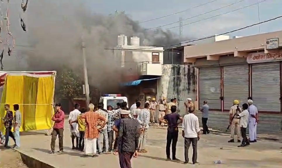 kota violent protests after murder bulldozers action on accused house minister hiralal nagar announces compensation for deceased family1