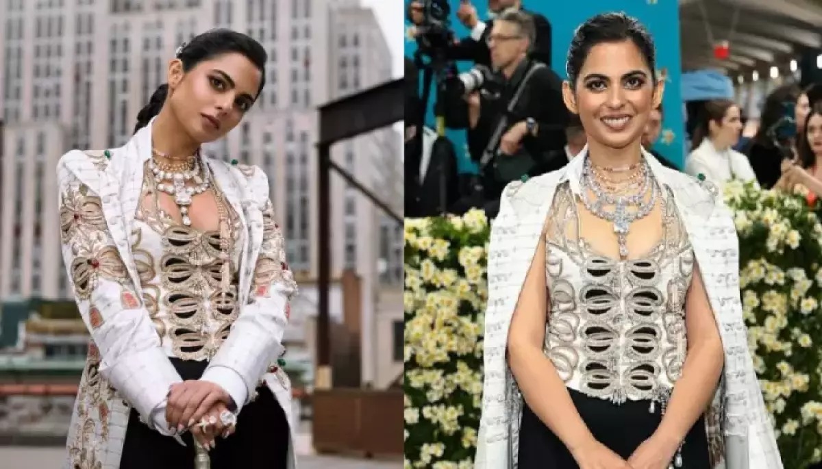mukesh ambani daughter isha ambani look goes viral created a princess look in a black and white dresspoiuytre