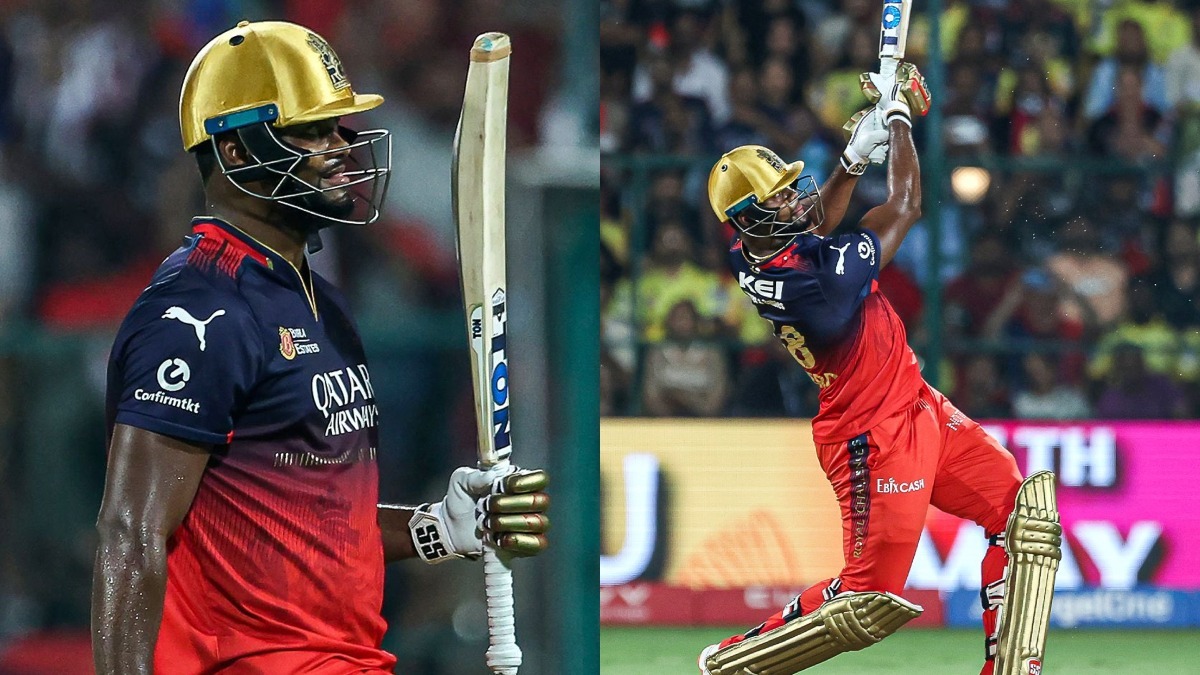 રોમારીયો શેફર્ડે બેંગલુરુમાં તબાહી મચાવી, 14 બોલમાં IPL 2025ની સૌથી ઝડપી ફિફ્ટી ફટકારી. 2 romario shepherd hits fastest fifty in ipl 2025 against chennai super kings at m chinnaswamy stadium1